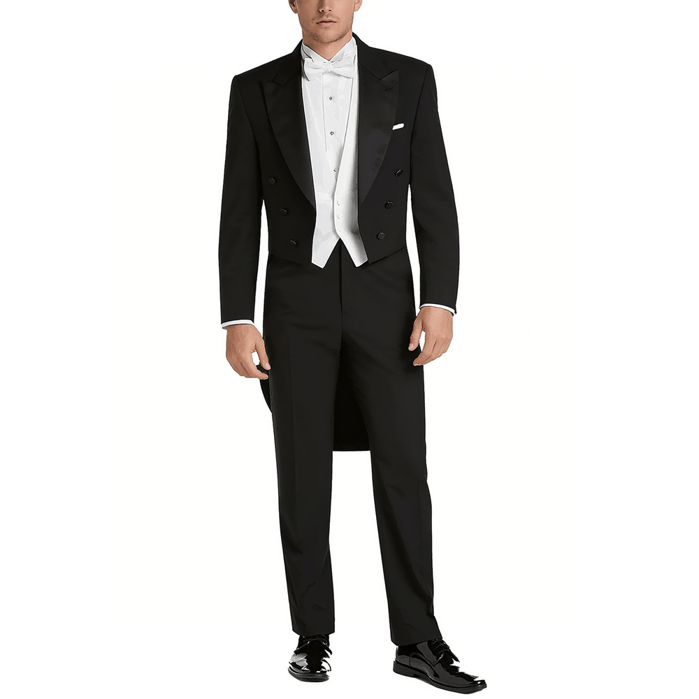 Elegant Formal Men'S Wear - Men's Satin Peak Lapel Suit Set
