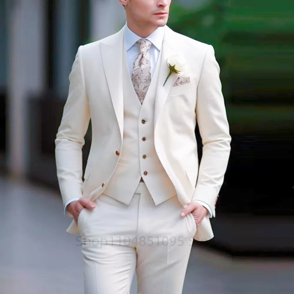 Elegant Formal Men'S Wear - 3-Piece Blazer Vest Pant Men's Classic