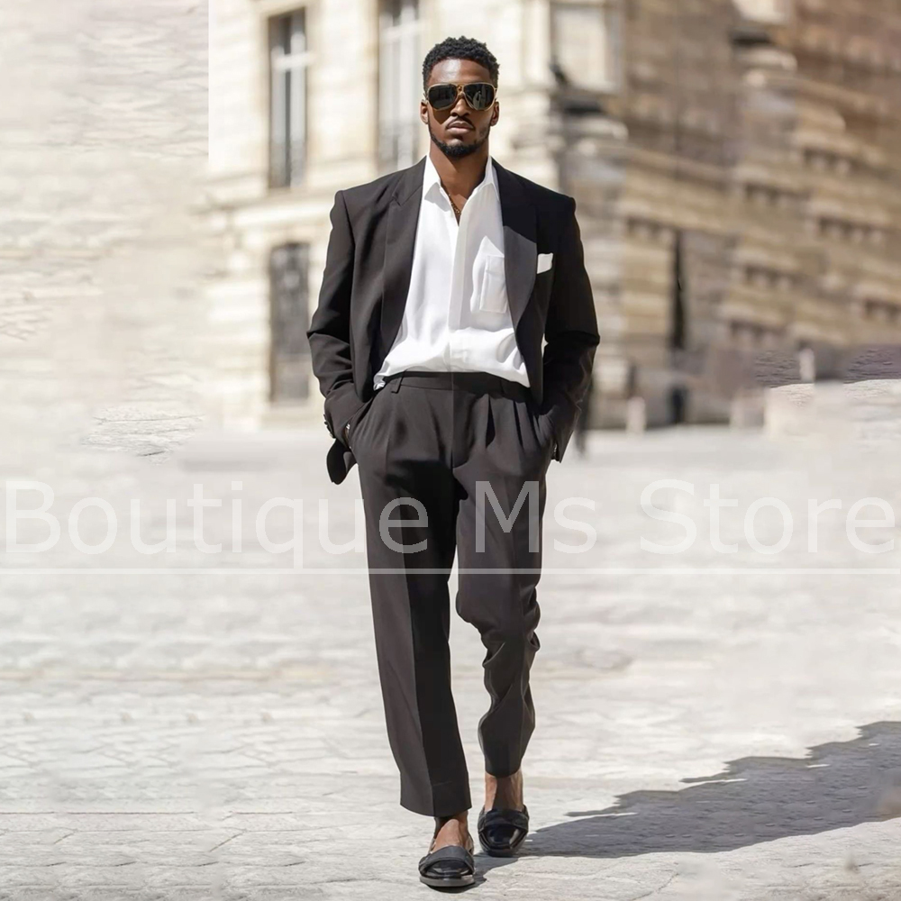 Men'S Formal Evening Wear - Dark Brown Men's Suit 2 Piece