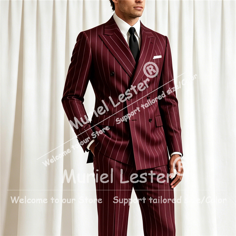 Elegant Formal Men'S Wear - Elegant Stripes Suit Men 2 Piece