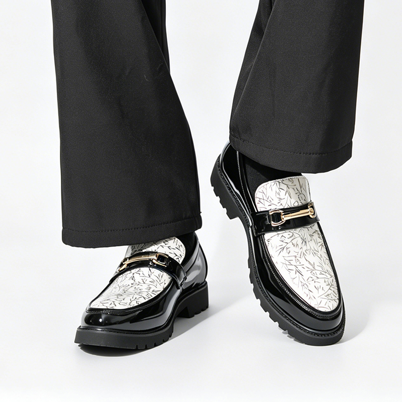 Men Two Tone Bamboo Print Pate - Men Formal Wear Shoes recension och pris