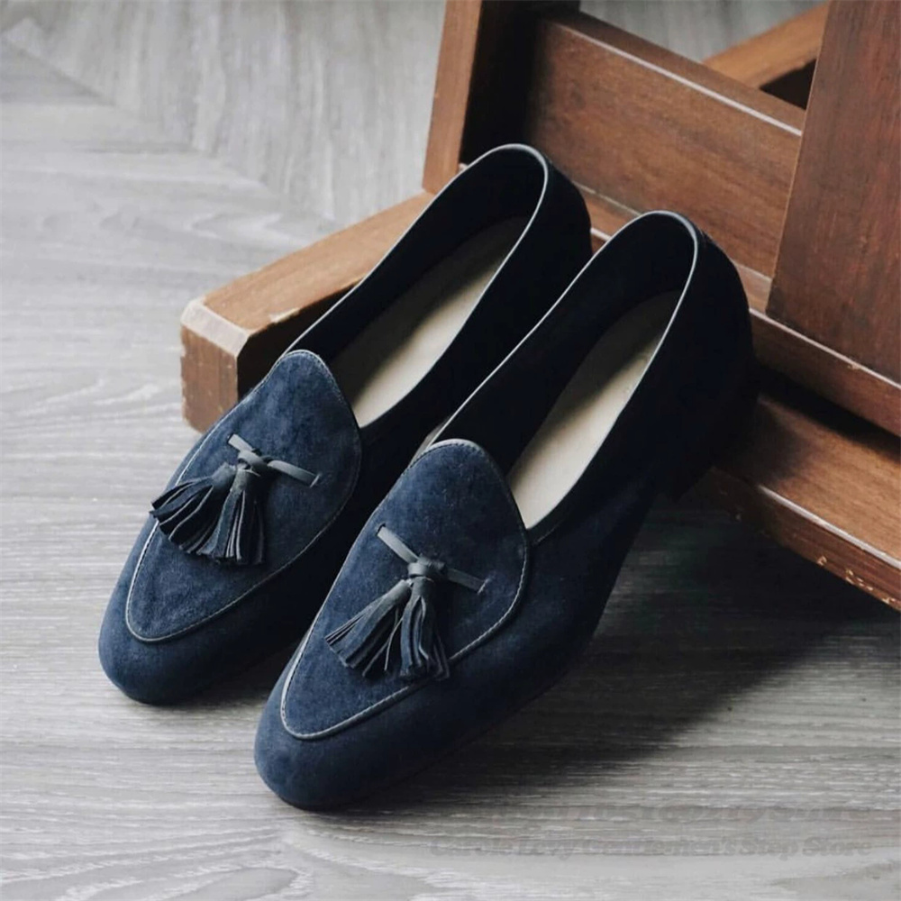 Tassel Decor Men Loafers Navy  - Men Formal Wear Shoes recension och pris