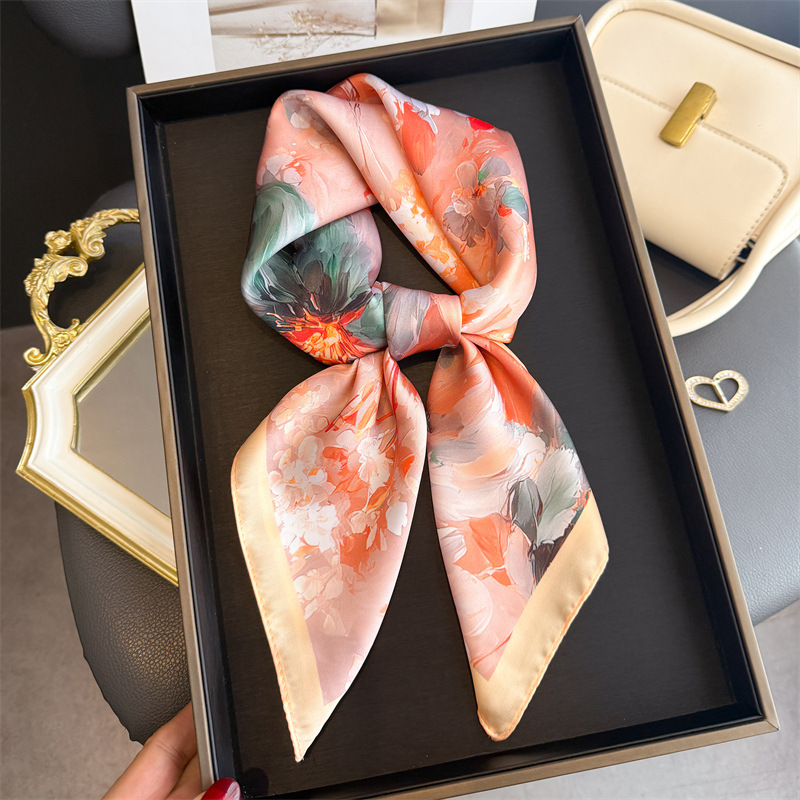 2026 New Floral Print Silk Squ - Silk Tie Woven recension och pris