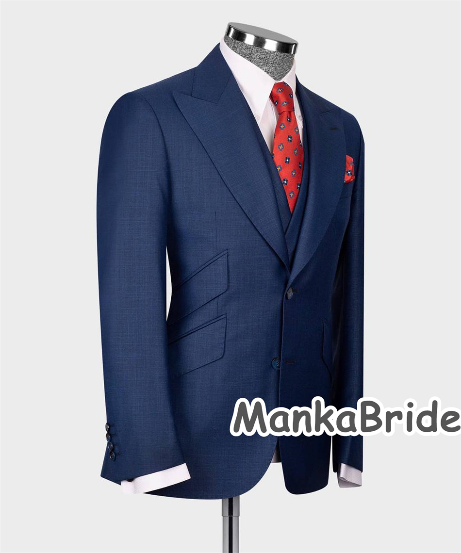 Elegant Navy Blue Classic Wedd - Elegant Formal Men'S Wear recension och pris