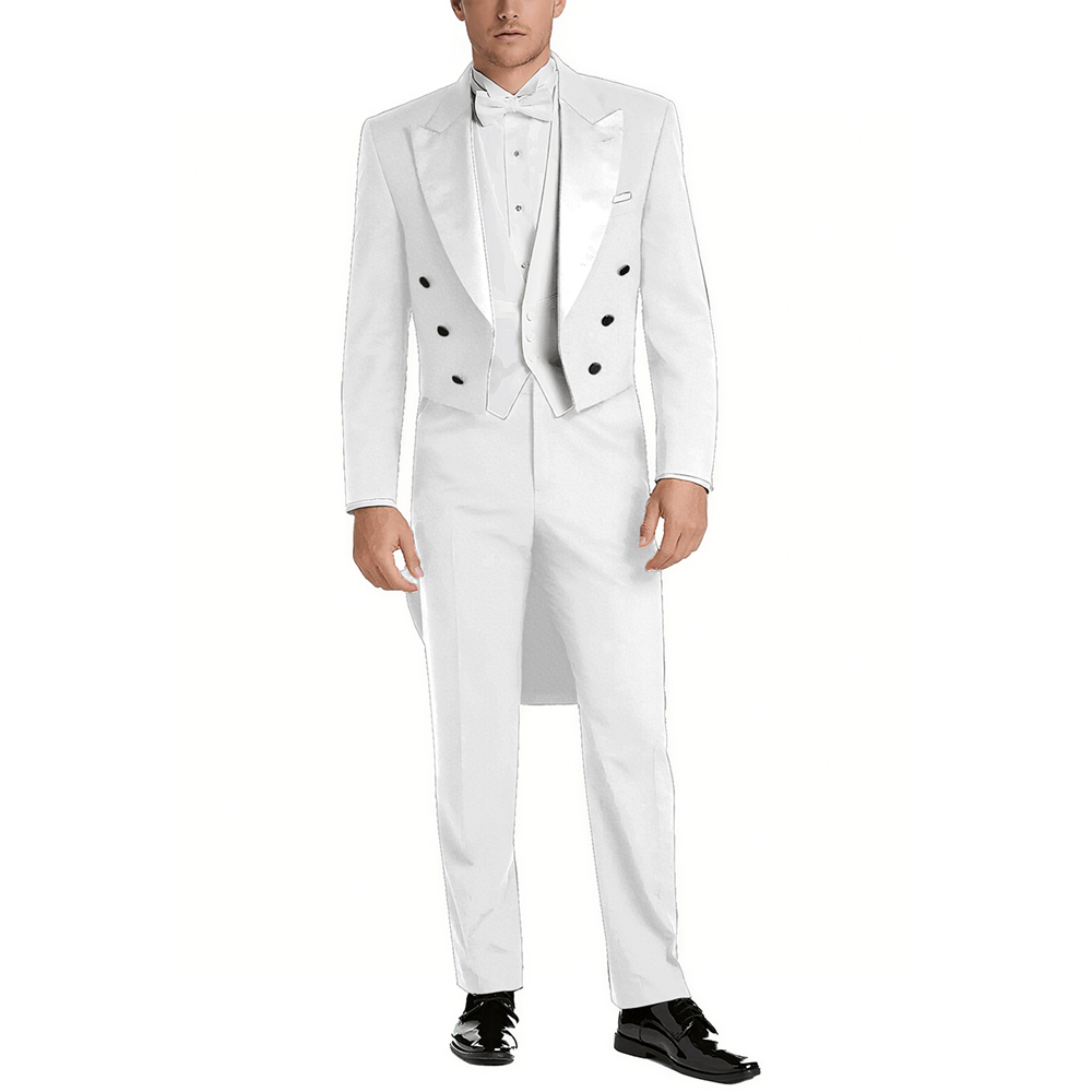 Men's Satin Peak Lapel Suit Se - Elegant Formal Men'S Wear recension och pris