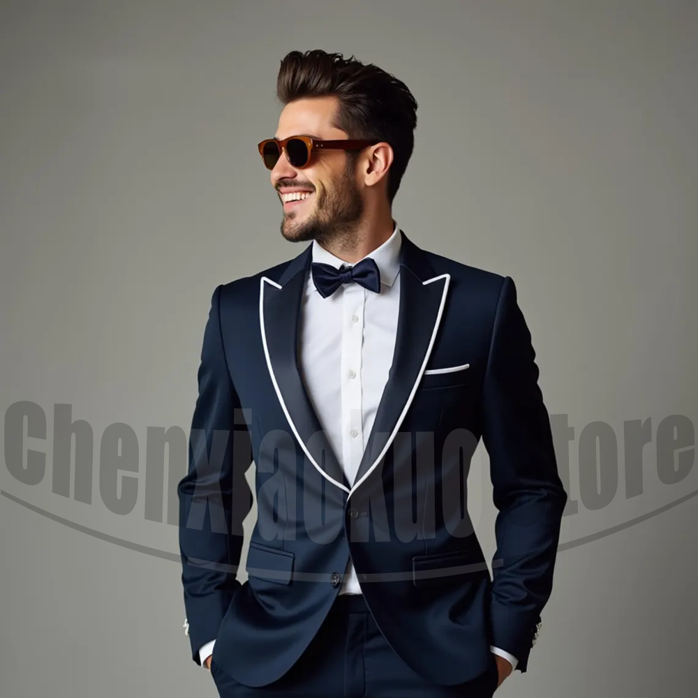 Men Suits Fashion Peak Lapel S - Men'S Formal Evening Wear recension och pris
