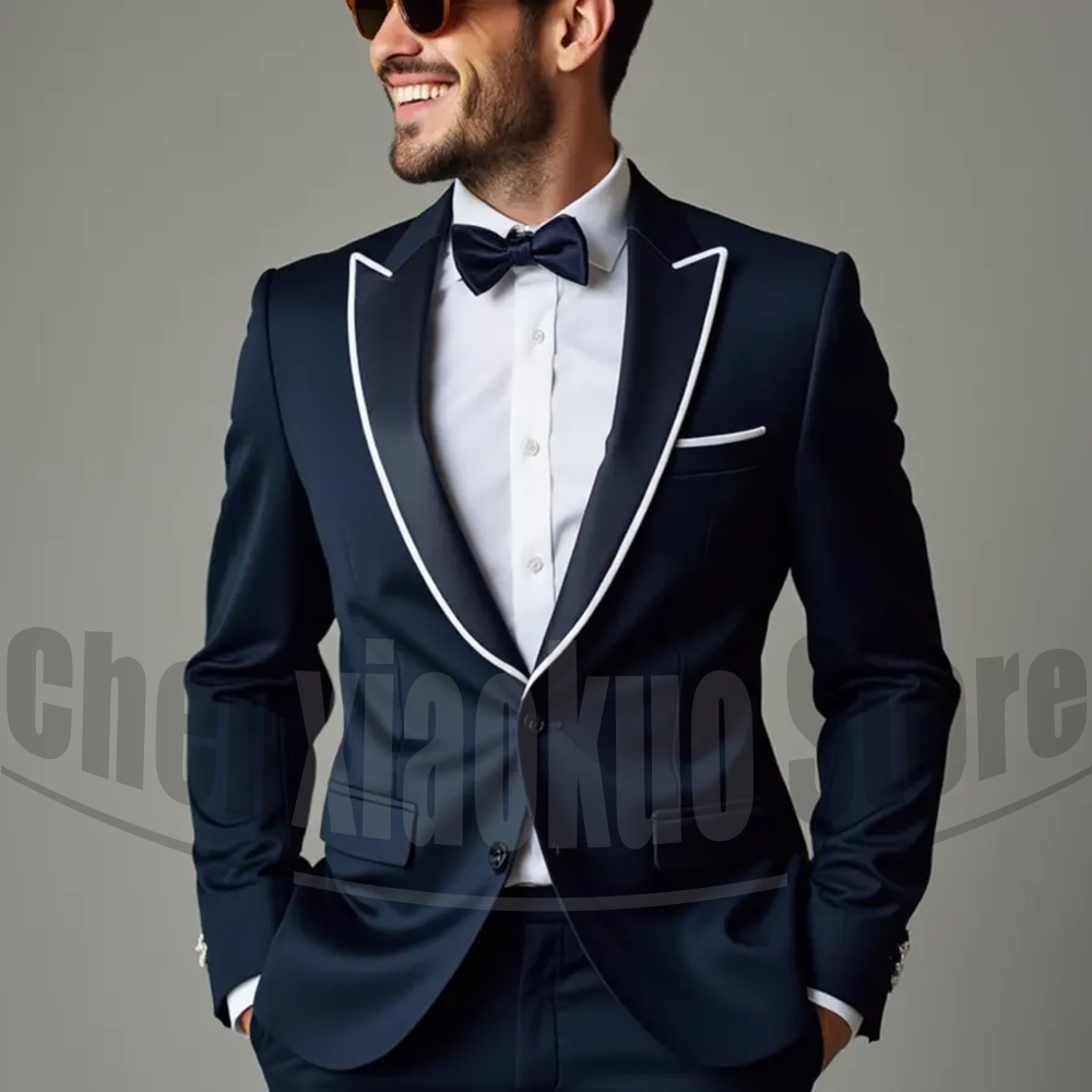 Men Suits Fashion Peak Lapel S - Men'S Formal Evening Wear recension och pris