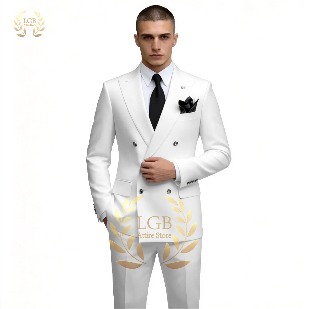 Men's White Double Breasted Su - Men'S Formal Evening Wear recension och pris